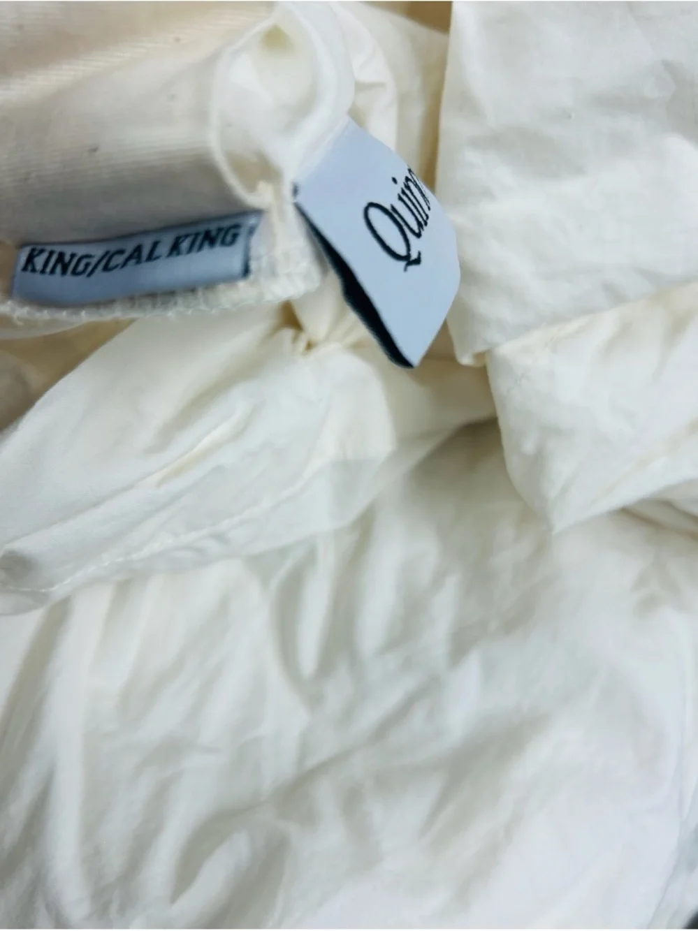 QUINCE Organic Brushed Cotton Duvet Cover Set King/Cal King Ivory 7395